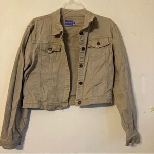 S&P Jeanswear XL stretchy crop tan Denim Jacket